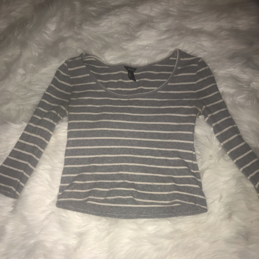 Cute Forever 21 Striped Crop Top